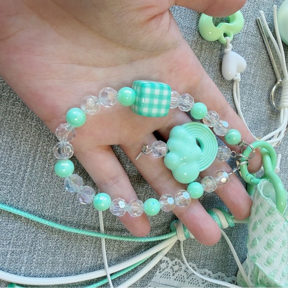 Mint Green Croc Mini Bag Charm Set | Mix & Match Keychain - Picture 9 of 12